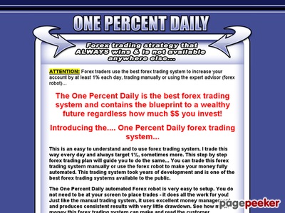 The Best Forex Trading System | One Percent Daily 1