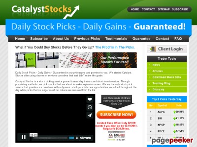 Catalyst Stocks - Stock Pick Service, Stock Picks 1