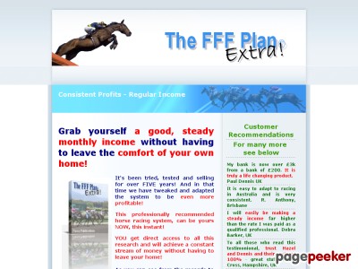 The FFF Plan Horse Racing System|Horse Racing System|Horse Racing Method 1