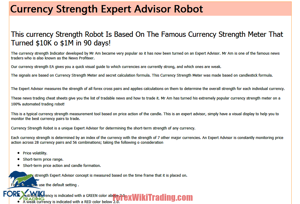 Currency Strength EA (Secret Japanese EA) Free MT4 Robot 1